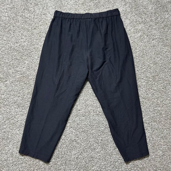 Eileen Fisher Womens Large Petite Black Tapered Pants Elastic Waist Soft Blend - Picture 3 of 10